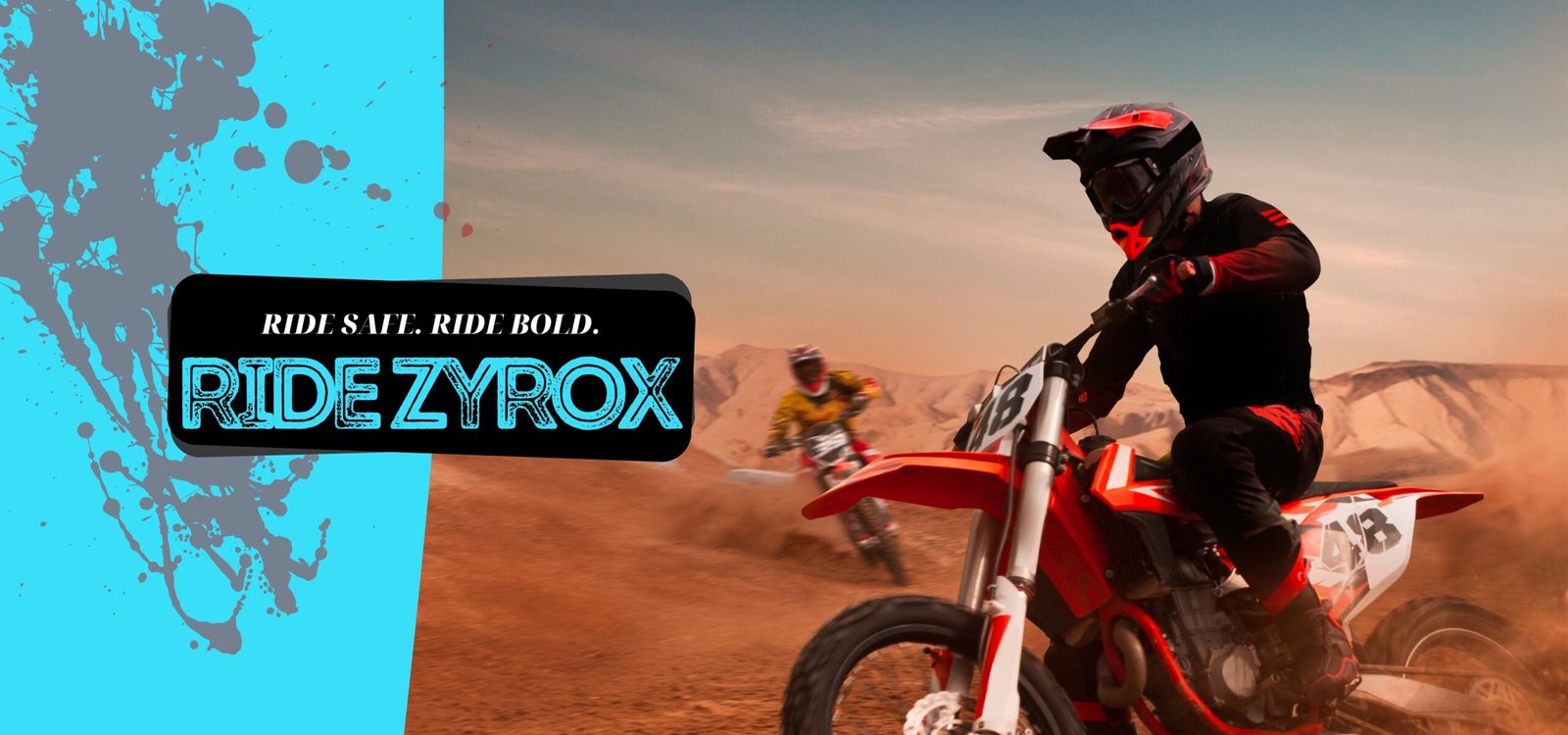 Red Extreme Motorbike Racing Landscape Banner (3)